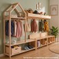 Preview: Montessori Garderobe fügt sich harmonisch in Kinderzimmer oder Flur mit Sitzbank ein